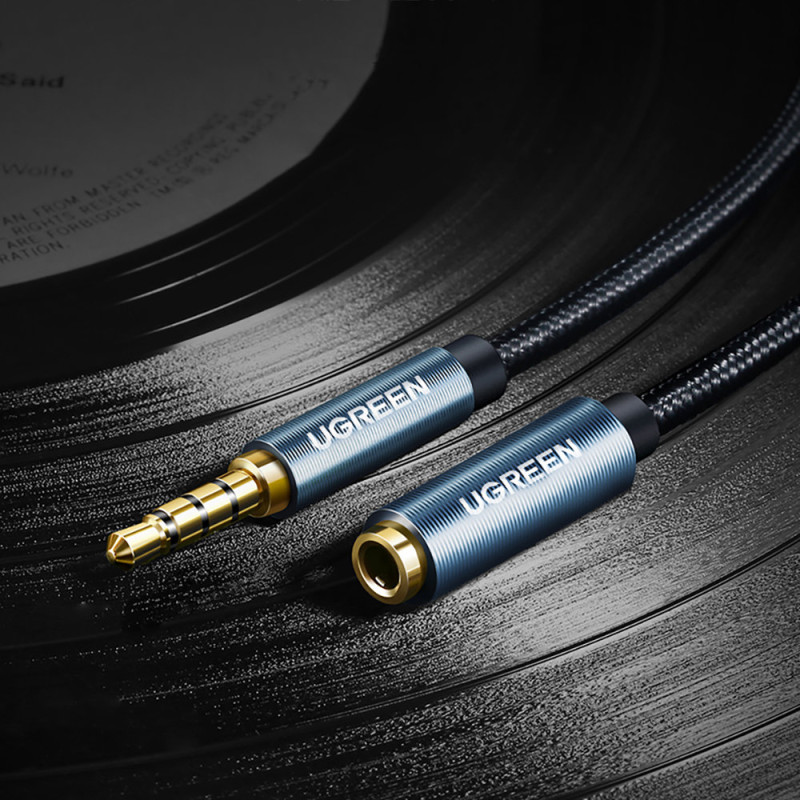 Prailginimo laido adapteris ausinėms mini lizdas 3.5mm 1m mėlynas