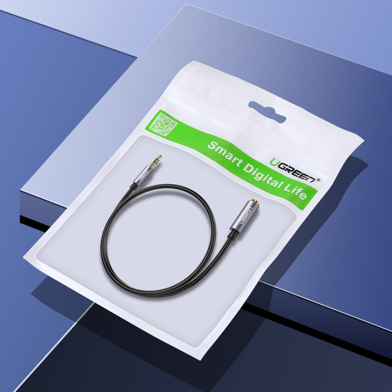Prailginimo laido adapteris ausinėms mini lizdas 3.5mm 1m mėlynas