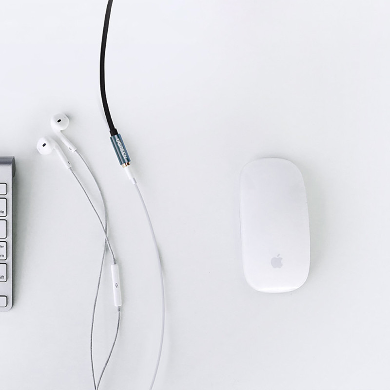 Prailginimo laido adapteris ausinėms mini lizdas 3.5mm 1m mėlynas