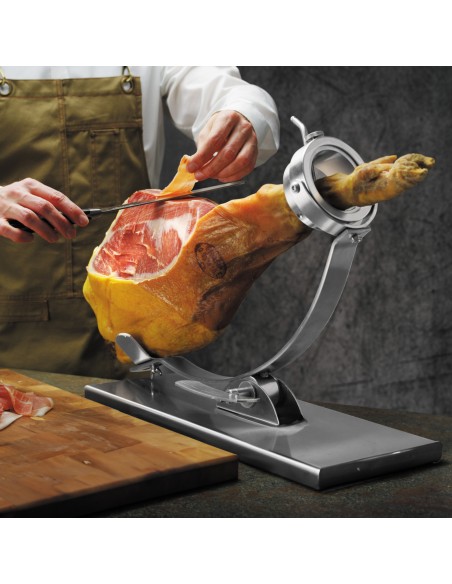 
Stovo laikiklis kumpiui vytinti jamon serrano plieną 595 x 215 x 300 mm

