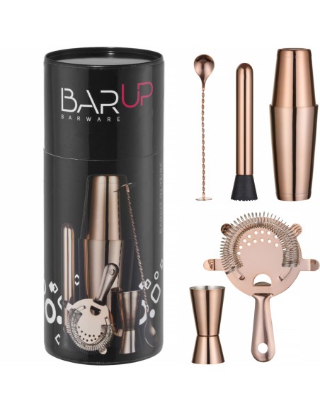 
Barmeno rinkinys vamzdeliuose purtyklėje jigger sietelio maišymo šaukštas - varinis
