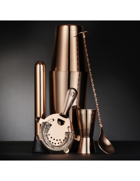 
Barmeno rinkinys vamzdeliuose purtyklėje jigger sietelio maišymo šaukštas - varinis
