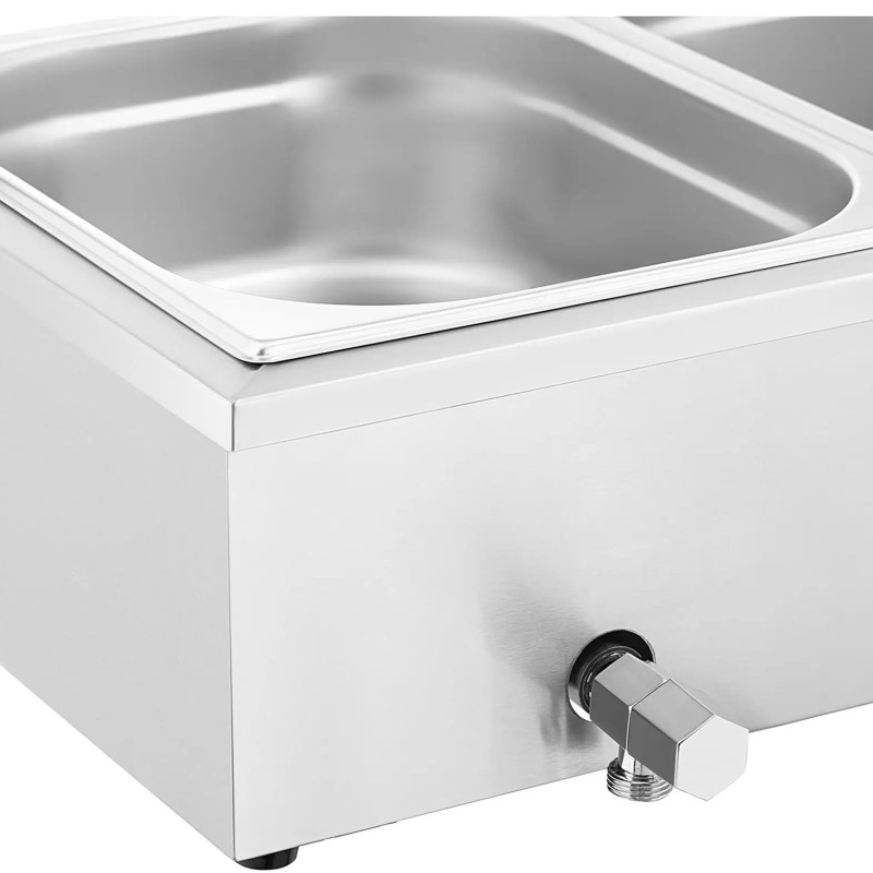 Bain-marie maisto šildytuvas šildantis bufetas su dangteliu 3 x GN 1/ 2 2000 W