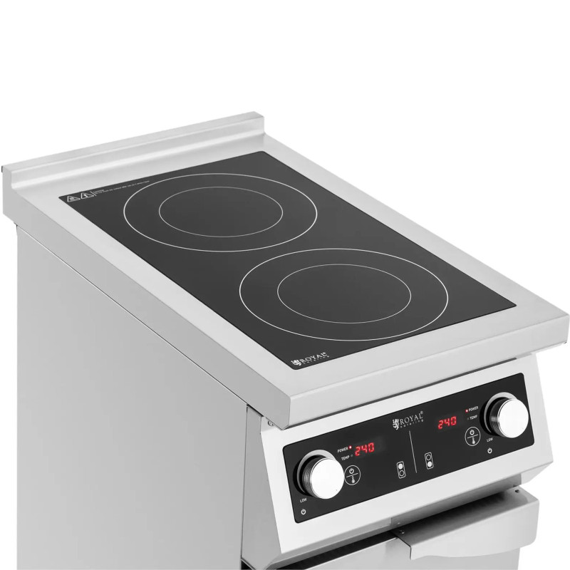 Atskirai pastatoma 2 degiklių indukcinė viryklė su spintele 400 V 8500 W