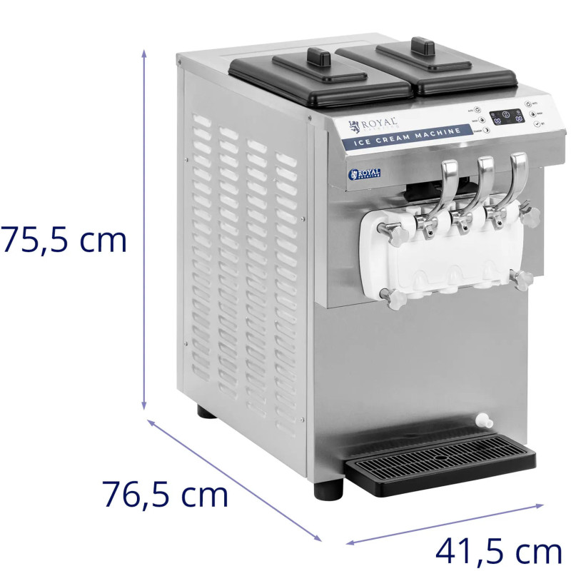 Itališkas ledų aparatas 1350 W 16 l/ h - 3 skoniai