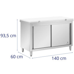 
Laisvai pastatoma virtuvės spintelė su pjaustymo lenta STEEL 140 x 60 cm
