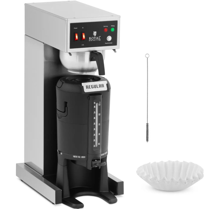 
Lašinamasis kavos virimo aparatas su terminiu indu su čiaupu 2,5 l 1900 W
