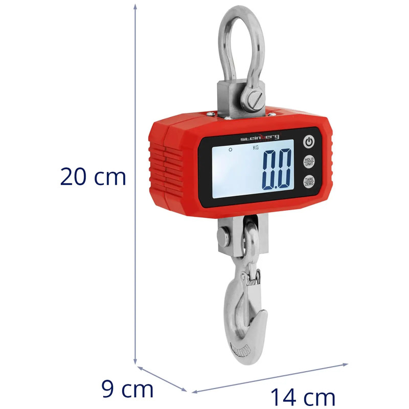 Pakabinamos kablio svarstyklės sandėlio LCD 1000 kg / 100 g