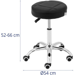 
Kosmetinė taburetė ant ratukų iki 120 kg LECCO - juoda
