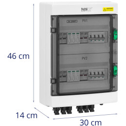
Jungiamosios dėžutės PV skirstomoji plokštė fotovoltinei 2 tipo 4 įėjimai 2 išėjimai 1000 V IP66

