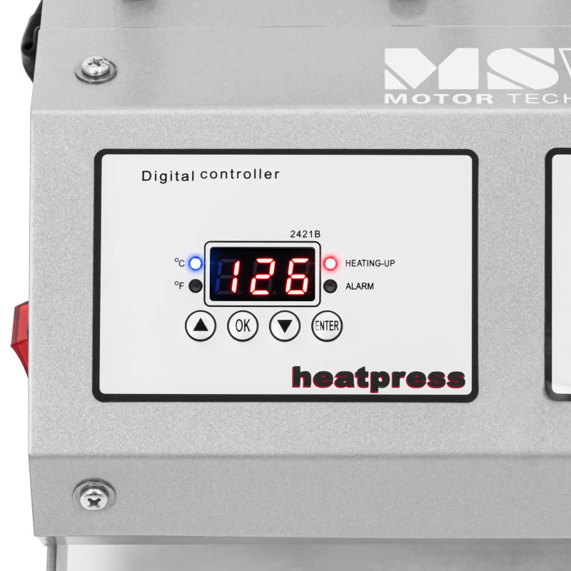 Dvigubas LCD puodelis šilumos perdavimo presas 0-250C