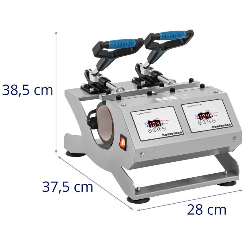 Dvigubas LCD puodelis šilumos perdavimo presas 0-250C