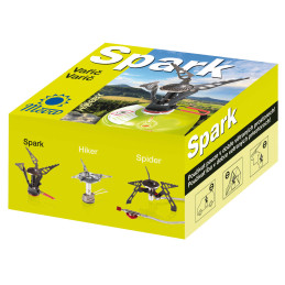 Lengviausia turistinė viryklė dujinėms kasetėms (vožtuvu arba sriegiu) SPARK 80gramų 2,6kW