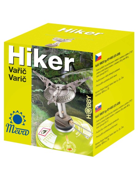Lengviausia turistinė viryklė dujų kasetėms (vožtuvu arba sriegiu) HIKER 70gramų 2,4 kW Lengviausia turistinė viryklė dujų kasetėms (vožtuvu arba sriegiu) HIKER 70gramų 2,4 kW