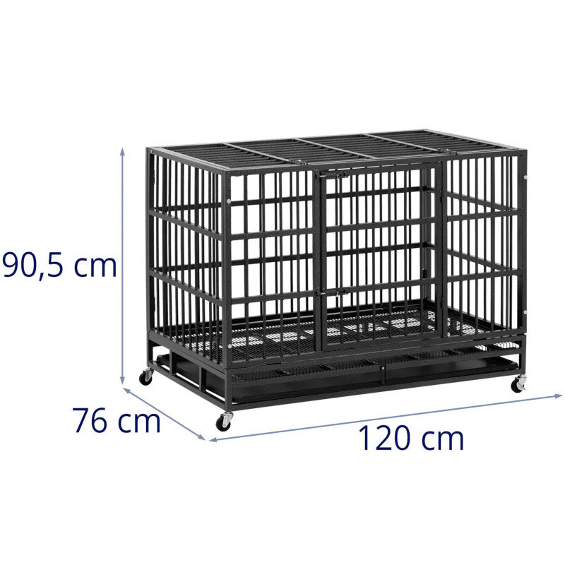 
Transportavimo narvas šunims ir gyvūnams ant ratų 120 x 76 x 90,5 cm
