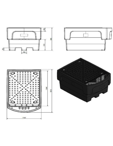 
Baseinas 1 IBC bakui 1100L plastikinis PE CEMO 10950
