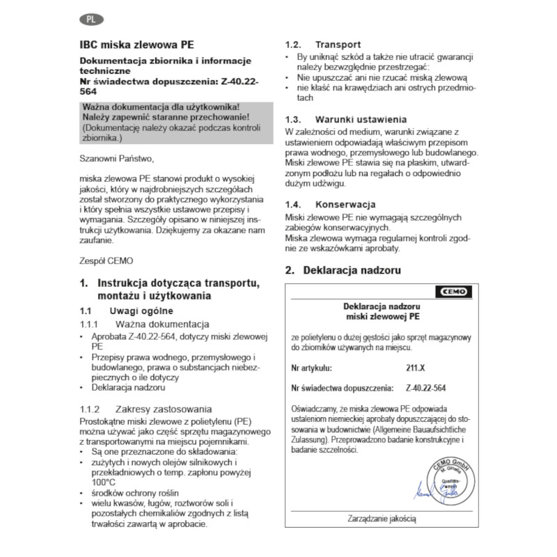 
Gaudymo baseinas 2 IBC bakams 1100L plastikinis PE CEMO 10952
