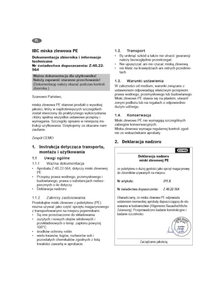 
Gaudymo baseinas 2 IBC bakams 1100L plastikinis PE CEMO 10952
