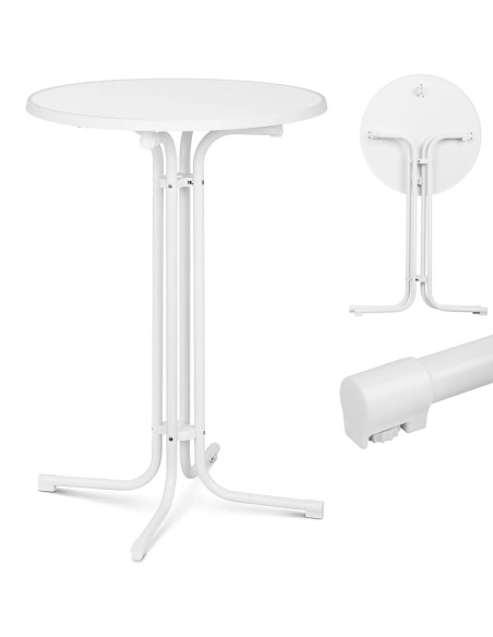 
Stalo baro stalas apvalus aukštas sulankstomas sk. 80 cm aukštis 110 cm baltos spalvos
