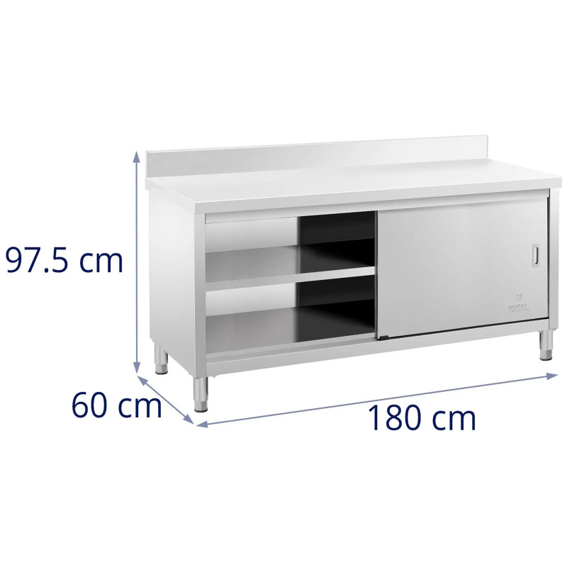 Sieninis stalviršis su spintele ir stumdomų durų kraštu 180 x 60 cm