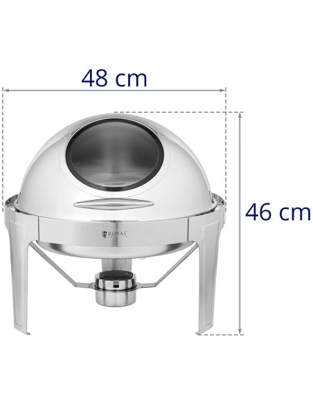 
Apvalus bain-marie švediško stalo šildytuvas makaronų patiekalams su dangteliu 5,8 l
