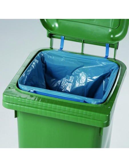 Metalinis rėmas, skirtas pritvirtinti šiukšlių maišą prie 240L talpos šiukšliadėžės