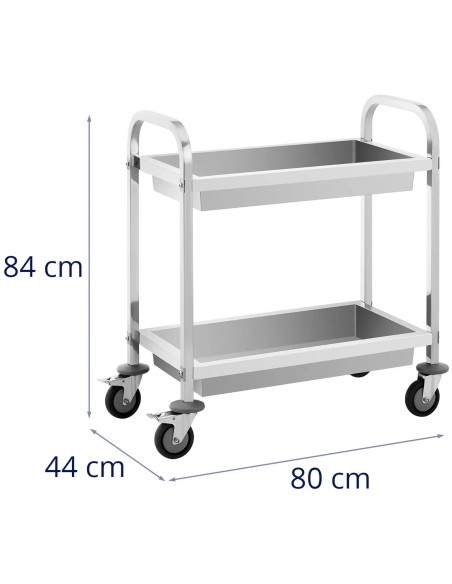 
Maitinimo vežimėlis 2 lentynos 62,6 x 33,5 x 10 cm iki 72 kg
