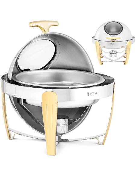 
Apvalus bain-marie švediško stalo šildytuvas makaronų patiekalams su ritininiu dangteliu 6 l
