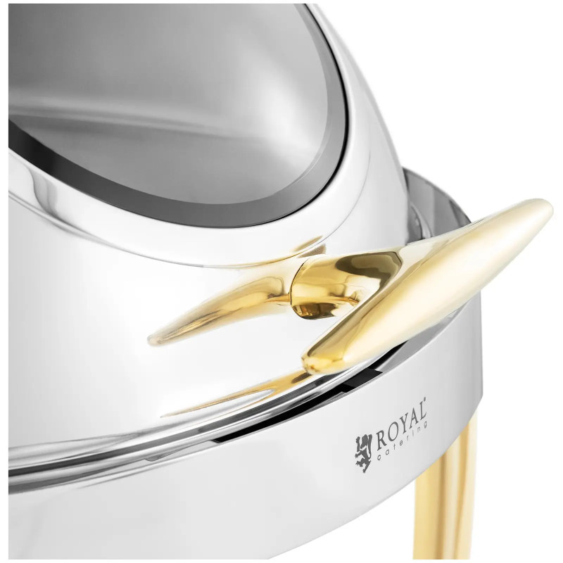 
Apvalus bain-marie švediško stalo šildytuvas makaronų patiekalams su ritininiu dangteliu 6 l
