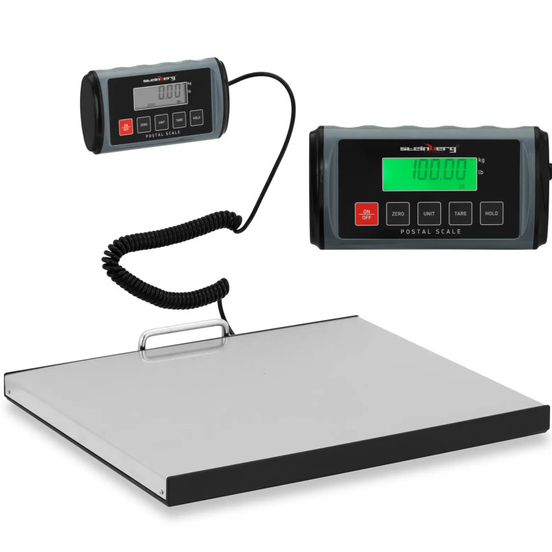 
LCD pašto siuntinių svarstyklės 35,5 x 40,5 cm 100 kg / 0,05 kg
