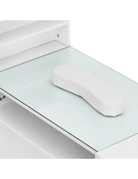 Kosmetikos stalas manikiūro stiklui viršus 3 stalčiai 3 spintelės 140 x 50 cm - baltas auksas
 
Kosmetikos stalas manikiūro stiklui viršus 3 stalčiai 3 spintelės 140 x 50 cm - baltas auksas