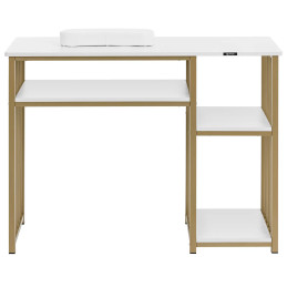 
Manikiūro kosmetinis stalas su rankų atrama 110 x 46 cm - Baltas auksas
