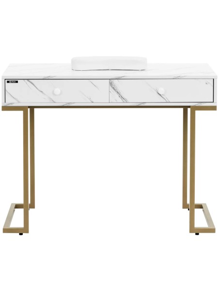 Manikiūro kosmetikos stalas su rankų atrama 2 stalčiais 106 x 52 cm – marmurinis auksas
 
Manikiūro kosmetikos stalas su rankų atrama 2 stalčiais 106 x 52 cm – marmurinis auksas