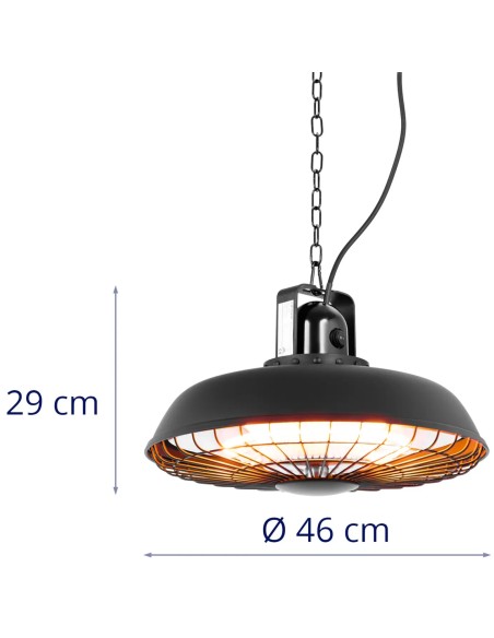 Infraraudonųjų spindulių terasos šildytuvo pakabinama lempa su nuotolinio valdymo pulteliu 600/ 1200/ 1800 W
 
Infraraudonųjų spindulių terasos šildytuvo pakabinama lempa su nuotolinio valdymo pulteliu 600/ 1200/ 1800 W