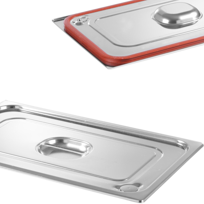 Dangtis GN konteineriui Profi Line su silikonine tarpine GN1/1 530x325mm nerūdijantis plienas - Hendi 802601