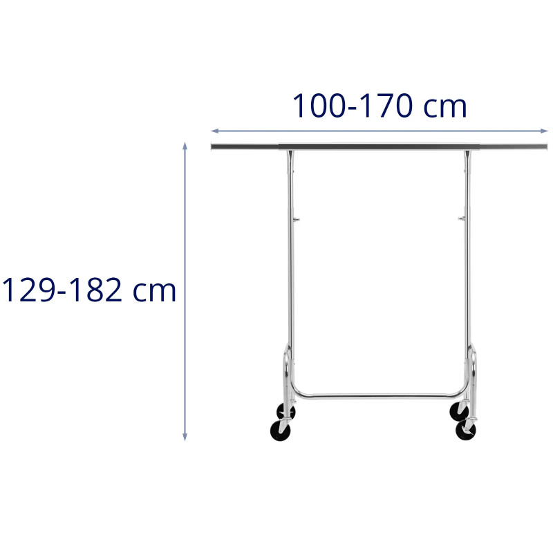 Statoma drabužių kabykla ant ratukų, reguliuojama 100-170 cm