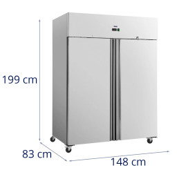 
Šaldymo spinta 2 durys ant ratų 2-8C 1001 l 83x148x199 cm
