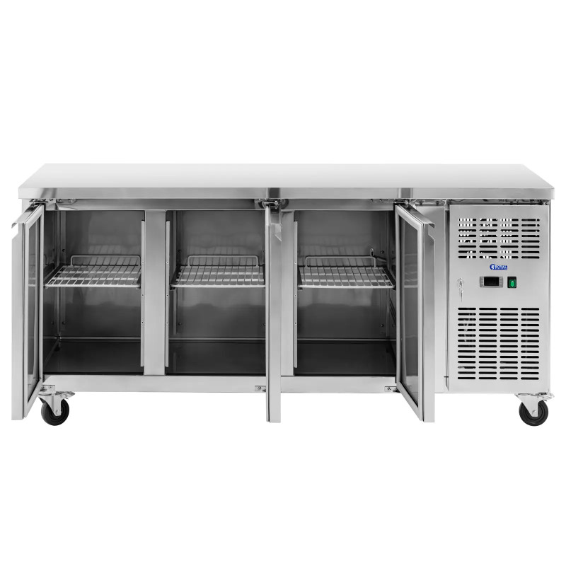 Šaldomas maitinimo stalas ant ratų 3 kamerų 410 l 179x70x85 cm