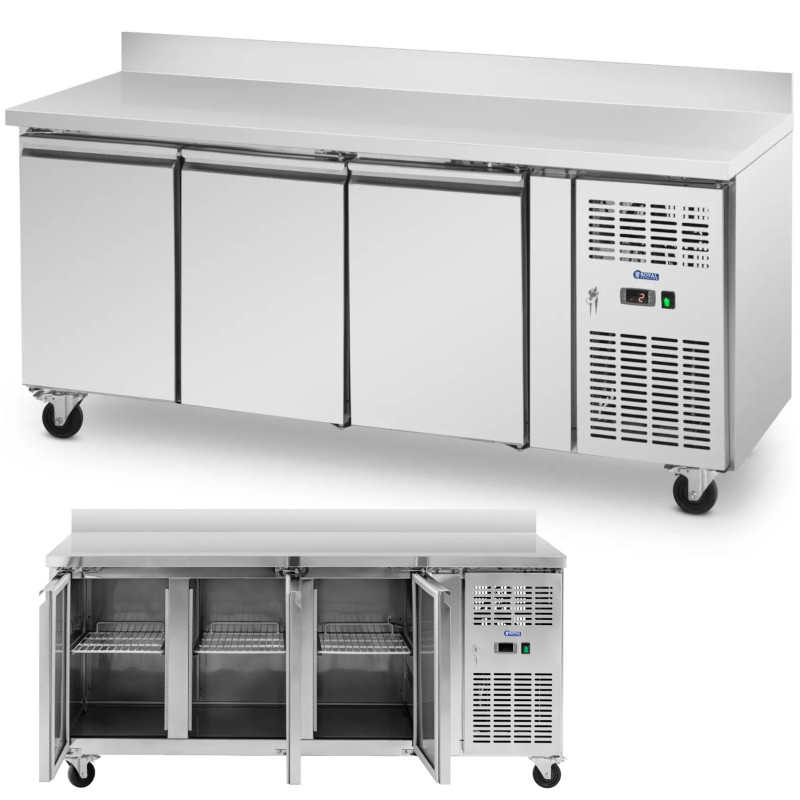 
Šaldomas maitinimo stalas su ratlankiu ant ratų 3 kameros 410 l 179x70x95 cm
