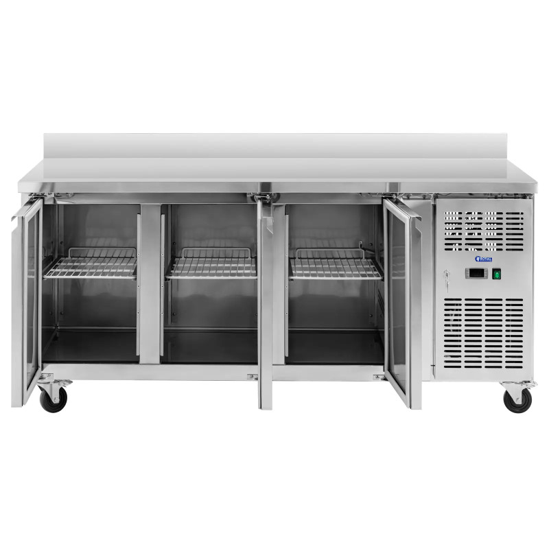 Šaldomas maitinimo stalas su ratlankiu ant ratų 3 kameros 410 l 179x70x95 cm