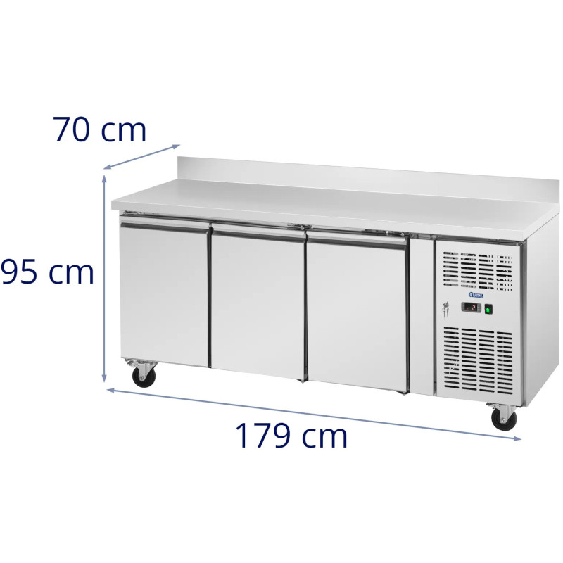 Šaldomas maitinimo stalas su ratlankiu ant ratų 3 kameros 410 l 179x70x95 cm