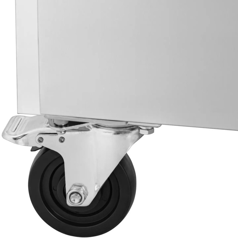 Šaldomas maitinimo stalas ant ratų 4 kamerų 550 l 223x70x85 cm