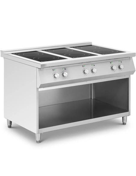 Atskirai pastatoma indukcinė viryklė atviru pagrindu 6 degikliais 25,5 kW
 
Atskirai pastatoma indukcinė viryklė atviru pagrindu 6 degikliais 25,5 kW