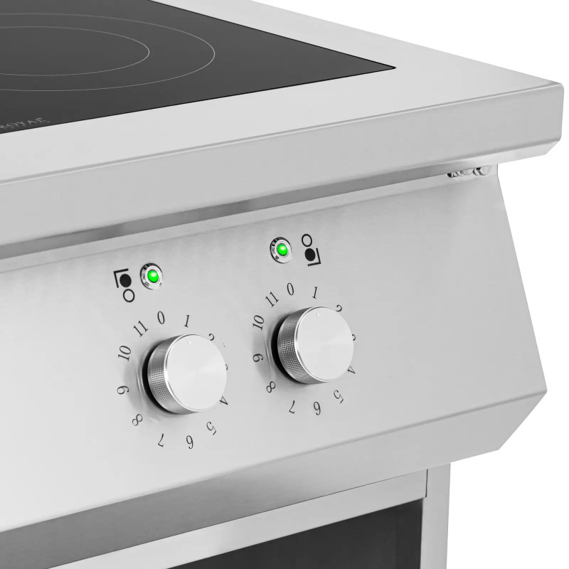 Atskirai pastatoma indukcinė viryklė atviru pagrindu 6 degikliais 25,5 kW