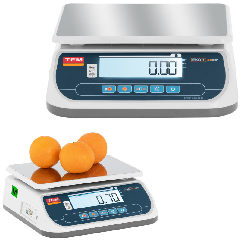 Komercinės svarstyklės 30 kg / 10 g LCD LEGALIZAVIMAS