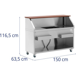 
Baro stotis su ledo skyriumi ir butelių lentynomis 150 cm
