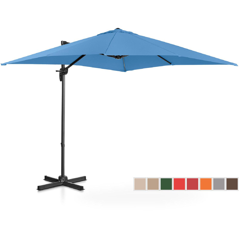 Šoninis sodo skėtis ant kvadratinės rankos 250 x 250 cm mėlynos spalvos