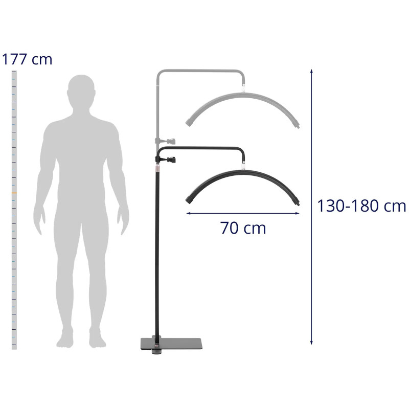 Kosmetikos lempa blakstienų makiažui reguliuojama LED 3000 - 6000 K 40 W - juoda