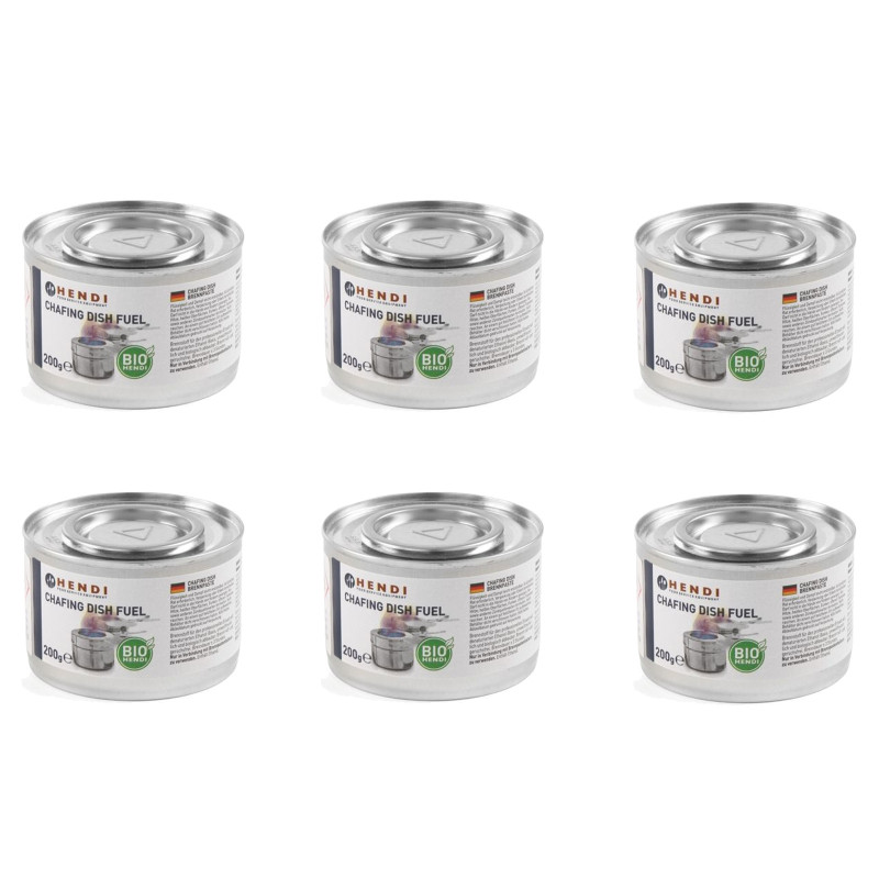 BIO etanolio pasta arbainėms žvakutėms skardinių rinkinyje 6x200g - Hendi 194357