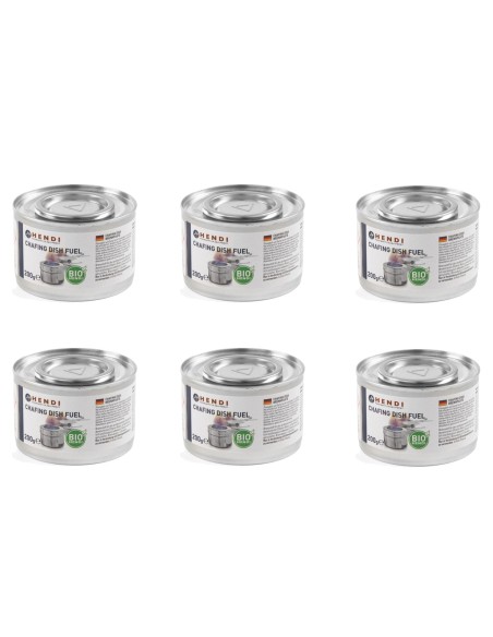 BIO etanolio pasta arbainėms žvakutėms skardinių rinkinyje 6x200g - Hendi 194357 BIO etanolio pasta arbainėms žvakutėms skardinių rinkinyje 6x200g - Hendi 194357